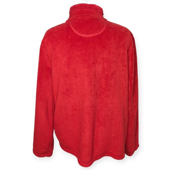 Croft & Barrow Festive Red Zip Front Fleece Jacket Snowflake Design Size PXL - Picture 8 of 15